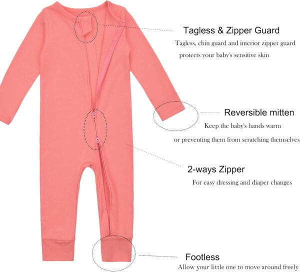 688aa2e0cb03dc242737f71c8e3eaacec2318f8d1821ce009cf57.jpg Aablexema Baby Cotton Fooltess Pajamas with Mitten, 3-pack Infant Romper Zip Up One Piece Jumpsuits Outfit