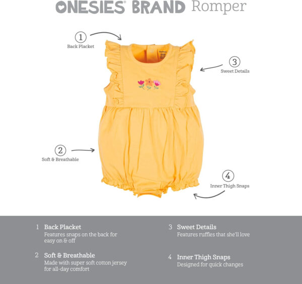 Onesies Brand baby-girls 3-pack Romper