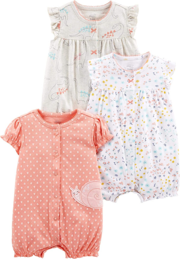 Simple Joys by Carter's baby-girls 3-pack Snap-up Rompers
