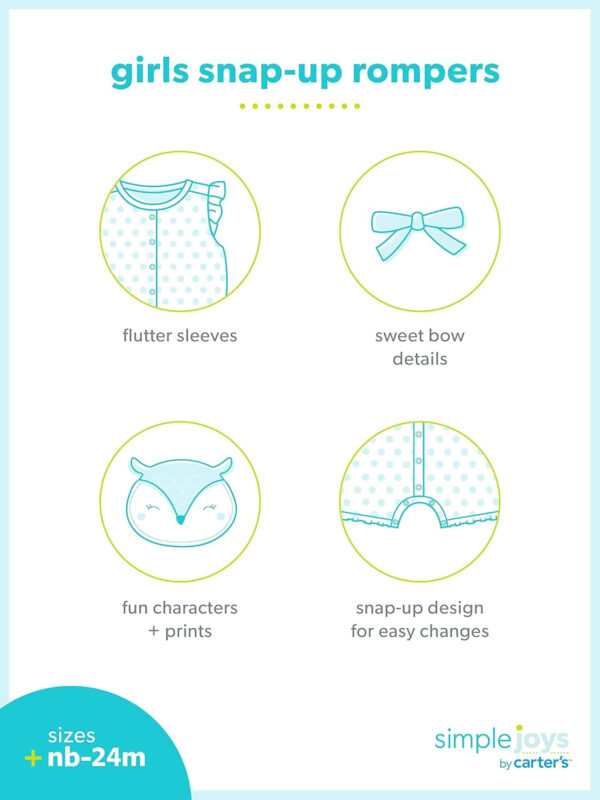 Simple Joys by Carter's baby-girls 3-pack Snap-up Rompers