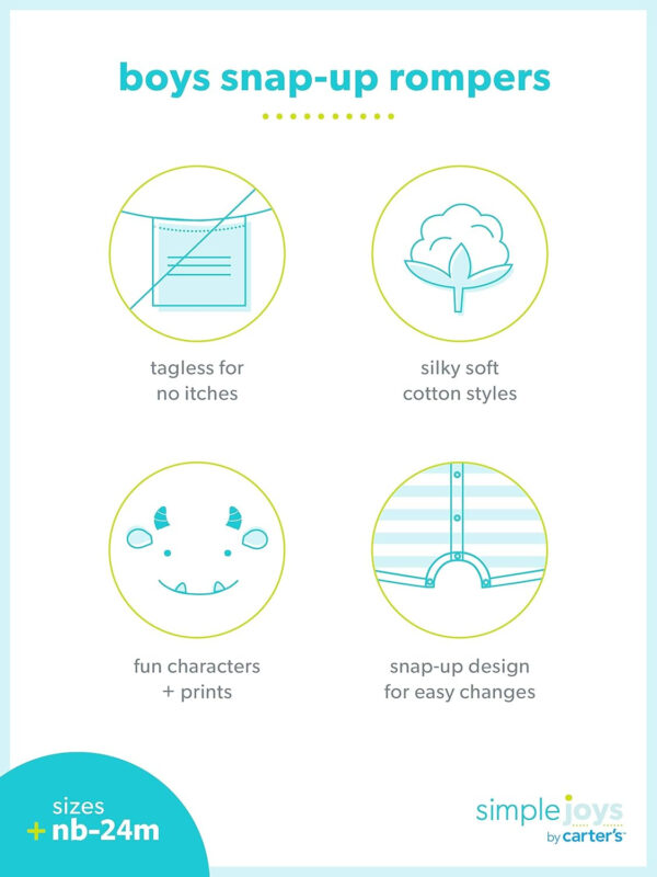 Simple Joys by Carter's baby-girls 3-pack Snap-up Rompers