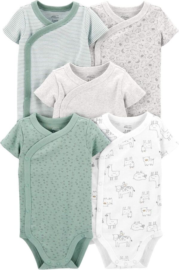 688aa52937345ccbca82cbaf2e7d2629107c3383dbe8f944abab2.jpg Simple Joys by Carter's unisex-baby 5-pack Side Snap Short-sleeve Bodysuit