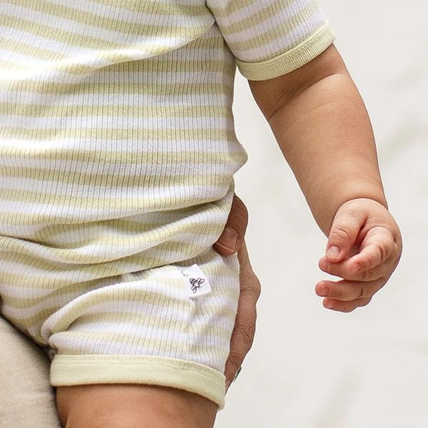 Burt's Bees Baby baby-boys Short Sleeve Rompers, 100% Organic Cotton One-piece Coverall and Layette Set