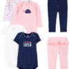 Simple Joys by Carter's baby-girls 6-piece Bodysuits (Short and Long Sleeve) and Pants Set
