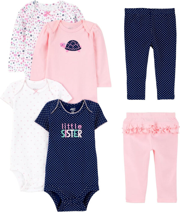 Simple Joys by Carter's baby-girls 6-piece Bodysuits (Short and Long Sleeve) and Pants Set