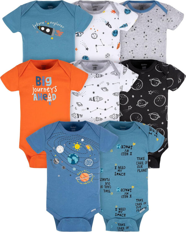 Gerber Baby Boys' 8-Pack Short Sleeve Onesies Bodysuits