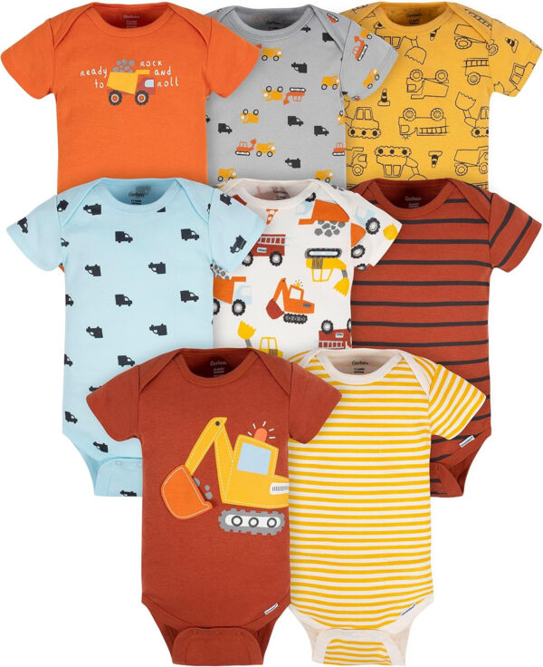 Gerber Baby Boys' 8-Pack Short Sleeve Onesies Bodysuits