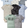 Gerber Baby Boys' 8-Pack Short Sleeve Onesies Bodysuits