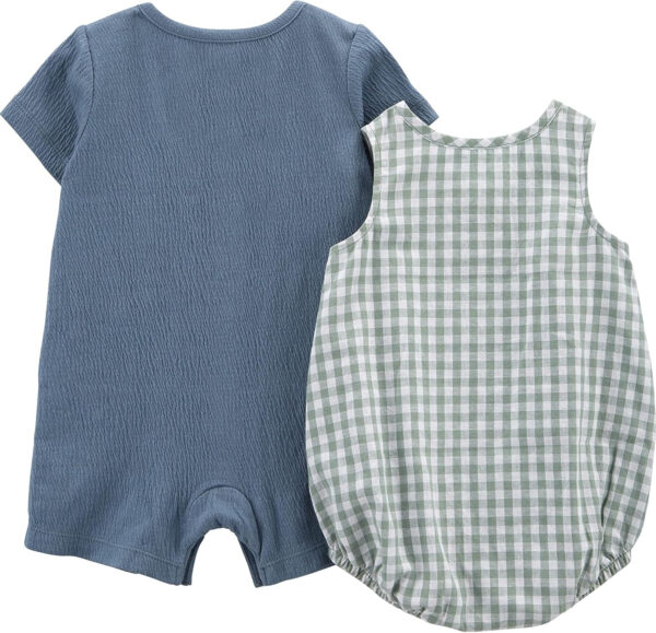 688aa86fd7f53ca8189a48849c2e0200f20e4259380ccd1fc0980.jpg Simple Joys by Carter's baby-boys Button Rompers, Pack of 2
