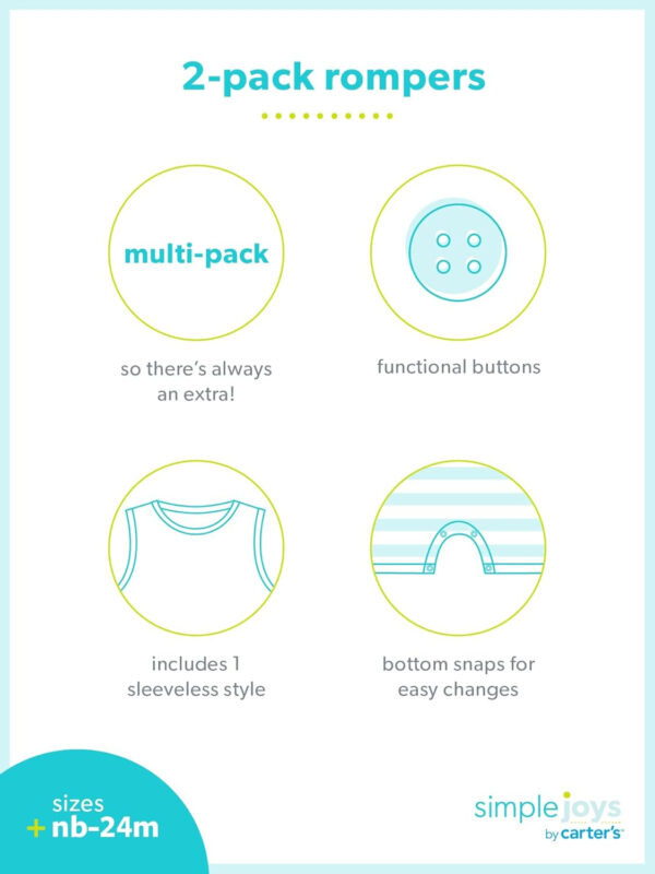 688aa872d3cee4d7afcc0cae612970cd21a6f90b41d3daa842fc9.jpg Simple Joys by Carter's baby-boys Button Rompers, Pack of 2