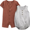 688aa875b3b7ce66a18ade78ac091619369cc7c521995b1edae43.jpg Simple Joys by Carter's baby-boys Button Rompers, Pack of 2