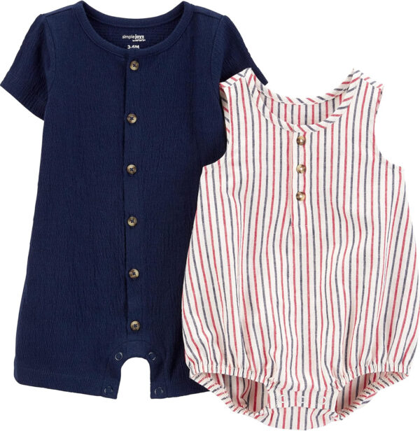 688aa8798e84331cd068b4b631313a41604357165787076b34a88.jpg Simple Joys by Carter's baby-boys Button Rompers, Pack of 2