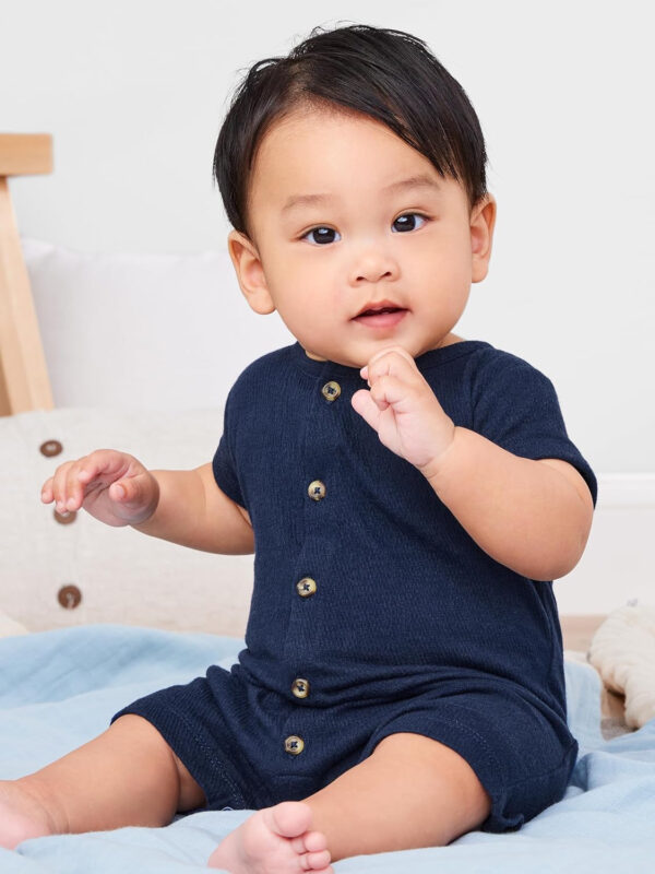 688aa881718e8e2f564c8906ccf8de9bdf50519236cffd01b1a93.jpg Simple Joys by Carter's baby-boys Button Rompers, Pack of 2