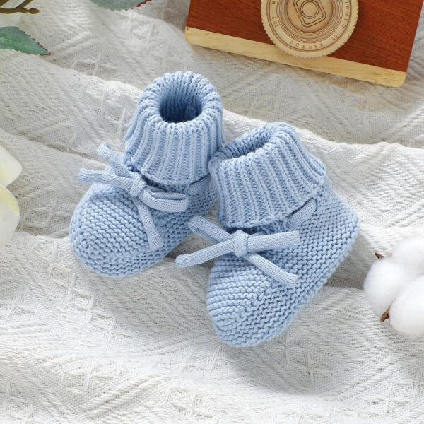 688ad66fd7abf71e1a8c2a11276baf975f616def08c9b6eab815f.jpg Hadetoto Baby Booties Newborn First Walkers Cozy Shoes Warm Knit Soft Booties for Toddler Infant Boy Girl