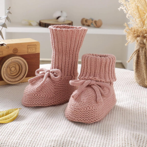 688ad68021fdb082fe493c269659c7e336e7f5d814f8845eda7ad.jpg Hadetoto Baby Booties Newborn First Walkers Cozy Shoes Warm Knit Soft Booties for Toddler Infant Boy Girl