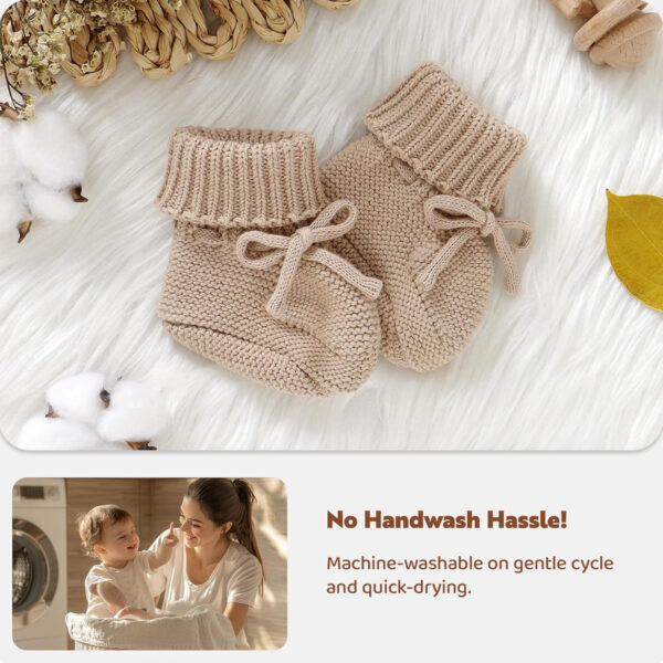 688ad68ef2f81fe02ddda8ba335558ea6bd1aab06818a477adcce.jpg Hadetoto Baby Booties Newborn First Walkers Cozy Shoes Warm Knit Soft Booties for Toddler Infant Boy Girl