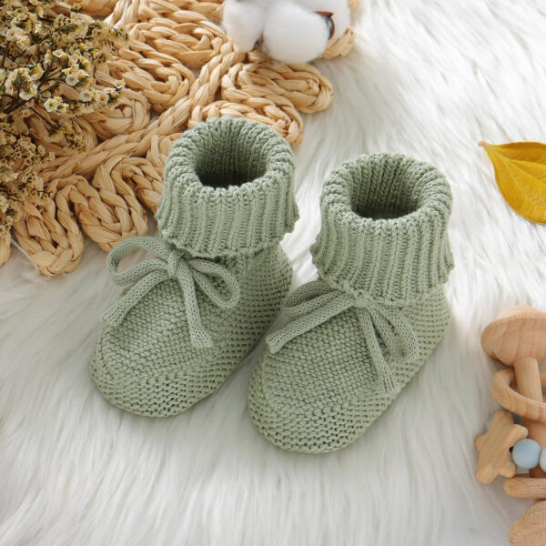 688ad6c79e551145078f9117a295089a2ae1b4602893548044b7f.jpg Hadetoto Baby Booties Newborn First Walkers Cozy Shoes Warm Knit Soft Booties for Toddler Infant Boy Girl