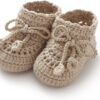 Hadetoto Baby Booties Hand Crochet Knit Cotton Bootie Soft Cozy Warm Socks Shoes Newborn First Walkers for Infant Boy Girl