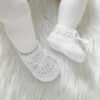 Hadetoto Baby Booties Hand Crochet Knit Cotton Bootie Soft Cozy Warm Socks Shoes Newborn First Walkers for Infant Boy Girl