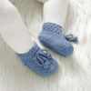 Hadetoto Baby Booties Hand Crochet Knit Cotton Bootie Soft Cozy Warm Socks Shoes Newborn First Walkers for Infant Boy Girl