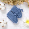 Hadetoto Baby Booties Newborn Cotton Knit Shoes Hand Crochet Soft First Walking Cozy Sneaker for Infant Boys Girls