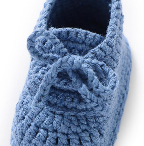 Hadetoto Baby Booties Newborn Cotton Knit Shoes Hand Crochet Soft First Walking Cozy Sneaker for Infant Boys Girls