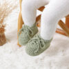 Hadetoto Baby Booties Newborn Cotton Knit Shoes Hand Crochet Soft First Walking Cozy Sneaker for Infant Boys Girls