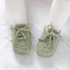 Hadetoto Baby Booties Newborn Cotton Knit Shoes Hand Crochet Soft First Walking Cozy Sneaker for Infant Boys Girls