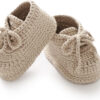 Hadetoto Baby Booties Newborn Cotton Knit Shoes Hand Crochet Soft First Walking Cozy Sneaker for Infant Boys Girls