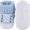 Newborn Knit Booties Soft Baby Sock Boots for Infant Boys Girls First Walkers 2 Pairs, 0-3 Months
