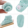 Newborn Knit Booties Soft Baby Sock Boots for Infant Boys Girls First Walkers 2 Pairs, 0-3 Months