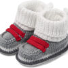 Newborn Knit Booties Soft Baby Sock Boots for Infant Boys Girls First Walkers 2 Pairs, 0-3 Months