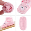 Newborn Knit Booties Soft Baby Sock Boots for Infant Boys Girls First Walkers 2 Pairs, 0-3 Months