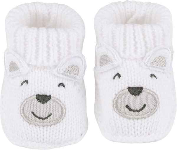 Newborn Knit Booties Soft Baby Sock Boots for Infant Boys Girls First Walkers 2 Pairs, 0-3 Months
