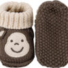 Newborn Knit Booties Soft Baby Sock Boots for Infant Boys Girls First Walkers 2 Pairs, 0-3 Months