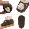 Newborn Knit Booties Soft Baby Sock Boots for Infant Boys Girls First Walkers 2 Pairs, 0-3 Months