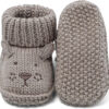 Newborn Knit Booties Soft Baby Sock Boots for Infant Boys Girls First Walkers 2 Pairs, 0-3 Months