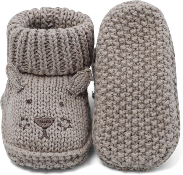 Newborn Knit Booties Soft Baby Sock Boots for Infant Boys Girls First Walkers 2 Pairs, 0-3 Months