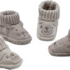 Newborn Knit Booties Soft Baby Sock Boots for Infant Boys Girls First Walkers 2 Pairs, 0-3 Months
