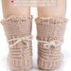 Baby Booties, Newborn Walking Shoes, Infant Hand Crochet Knit Cotton Sock Booties, Soft Cozy Socks Slippers, Indoor House Shoes for Baby, 2 Pairs