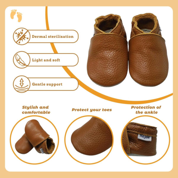 Mejale Baby Infant Toddler Shoes Slip-on Soft Sole Leather Moccasins Pre-Walkers