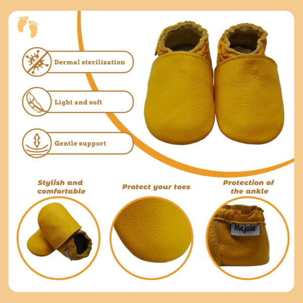 Mejale Baby Infant Toddler Shoes Slip-on Soft Sole Leather Moccasins Pre-Walkers