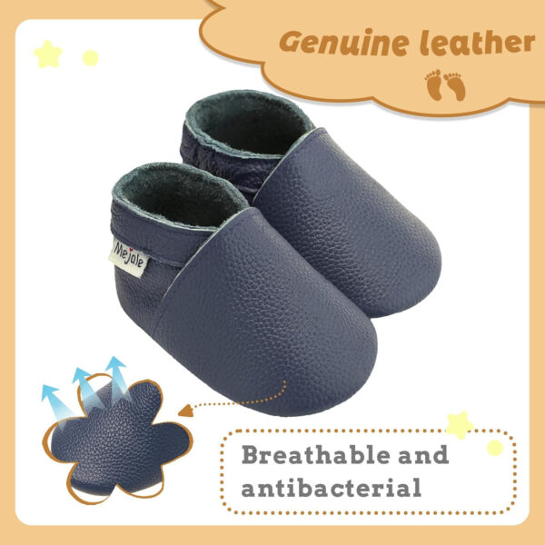 Mejale Baby Infant Toddler Shoes Slip-on Soft Sole Leather Moccasins Pre-Walkers