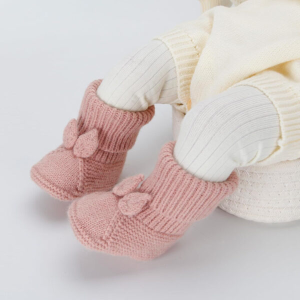 Baby Booties Newborn Babe First Walkers Knit Boots Warm Knit Crib Shoes Crochet Soft Infant Sock for Boy Girl