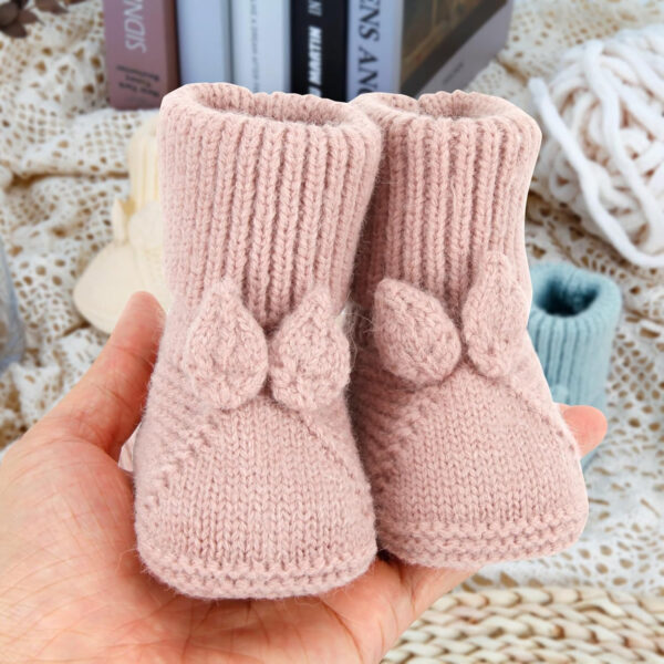 Baby Booties Newborn Babe First Walkers Knit Boots Warm Knit Crib Shoes Crochet Soft Infant Sock for Boy Girl