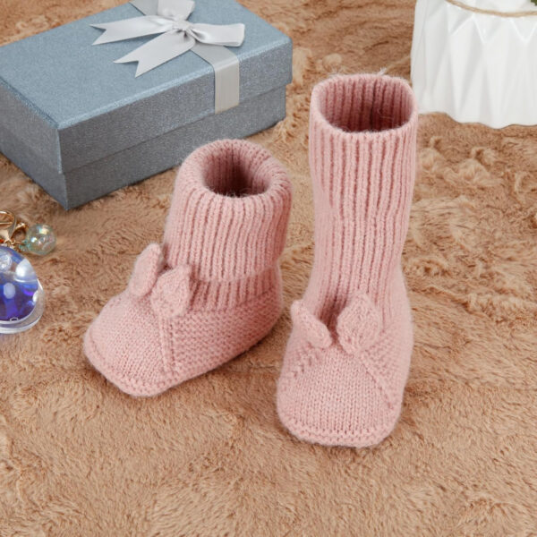Baby Booties Newborn Babe First Walkers Knit Boots Warm Knit Crib Shoes Crochet Soft Infant Sock for Boy Girl