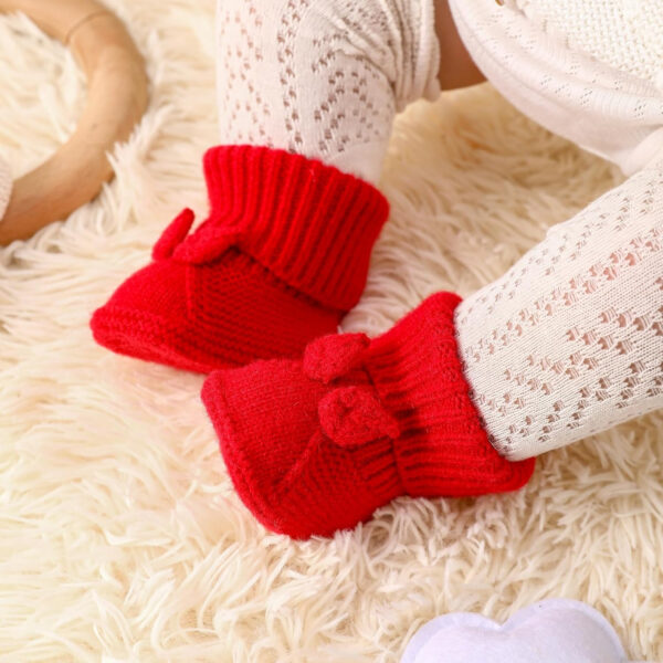 Baby Booties Newborn Babe First Walkers Knit Boots Warm Knit Crib Shoes Crochet Soft Infant Sock for Boy Girl