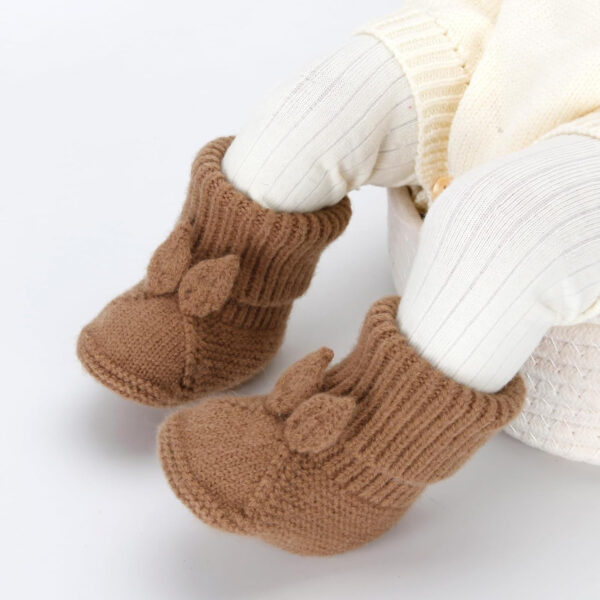 Baby Booties Newborn Babe First Walkers Knit Boots Warm Knit Crib Shoes Crochet Soft Infant Sock for Boy Girl