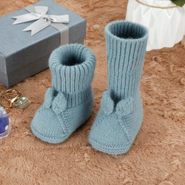Baby Booties Newborn Babe First Walkers Knit Boots Warm Knit Crib Shoes Crochet Soft Infant Sock for Boy Girl