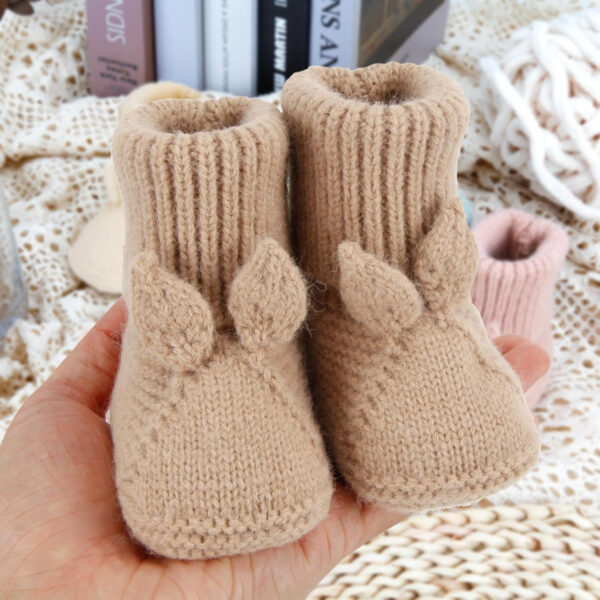 Baby Booties Newborn Babe First Walkers Knit Boots Warm Knit Crib Shoes Crochet Soft Infant Sock for Boy Girl